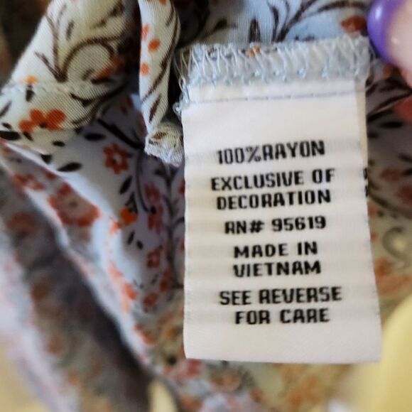 Fever Printed Off The Shoulder Rayon Tank Top Size XL - Picture 7 of 7